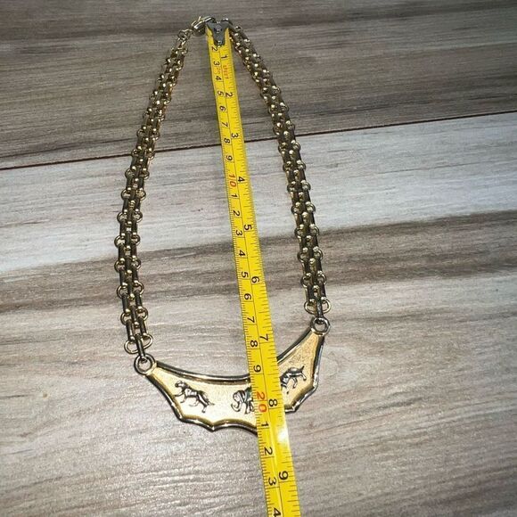 Vintage Necklace Women’s Elephant Panther Statement Necklace 1980s Y2K Chunky - Picture 3 of 6